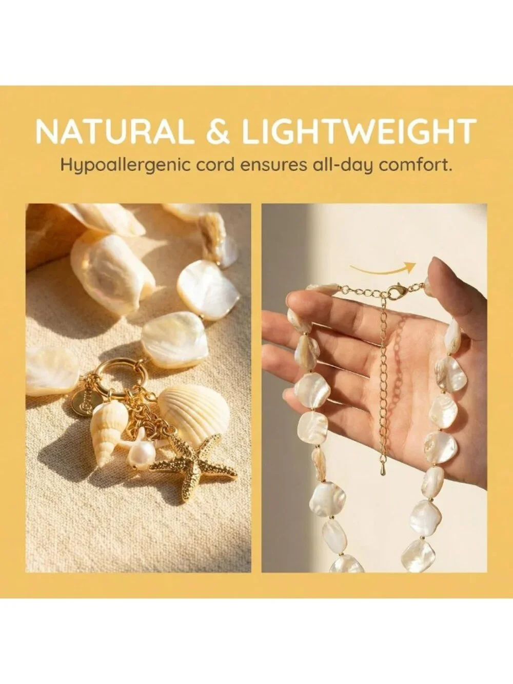 Seashell Choker Necklace & Earrings Jewelry Set with Freshwater Pearls